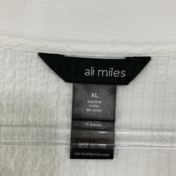 Ali Miles size XL Black Gray Color-Block Quarter Zip 3/4 Sleeve Tunic Top Artsy - Picture 2 of 9